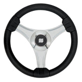 Uflex 65277N Tavolara - 13.8" Black Polyurethane Steering Wheel w/Silver Spokes & X62 Hub